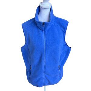 L.L. Beans Women's L Light Blue Full Zip Sleeveless Fleece Vest